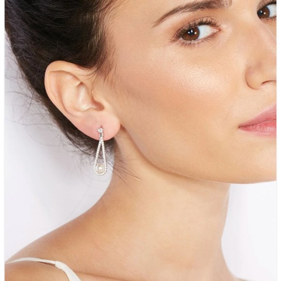 Swarovsky Transparent Crystal Pendant Earrings - Picture 5 of 6